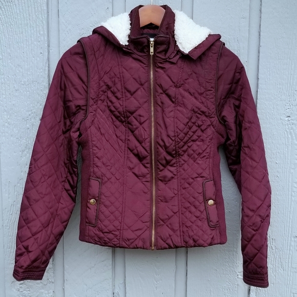 Ci Sono Jackets & Blazers - Burgundy Vest - Jacket